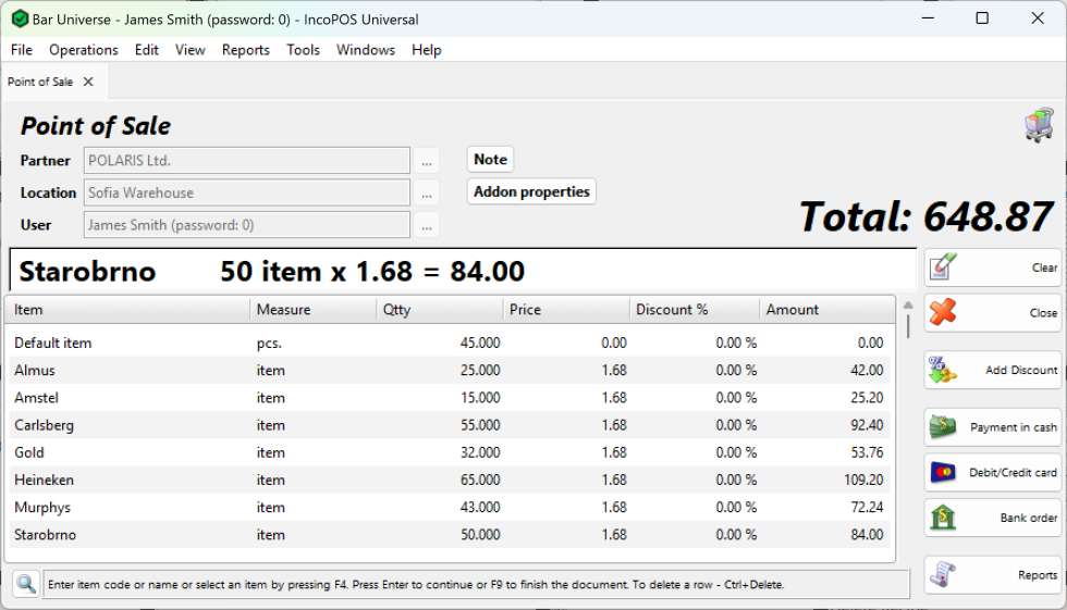 Point of Sale | IncoPOS Documentation