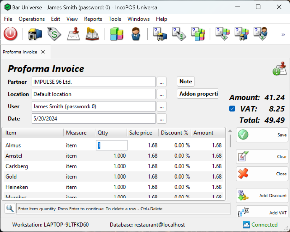 Proforma Invoice | IncoPOS Documentation