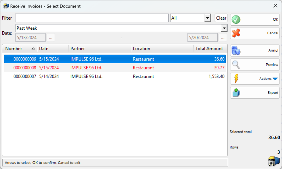 Receive Invoice | IncoPOS Documentation